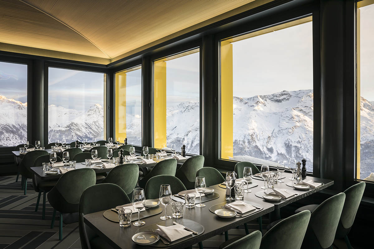 fine dining in an alpine restaurant