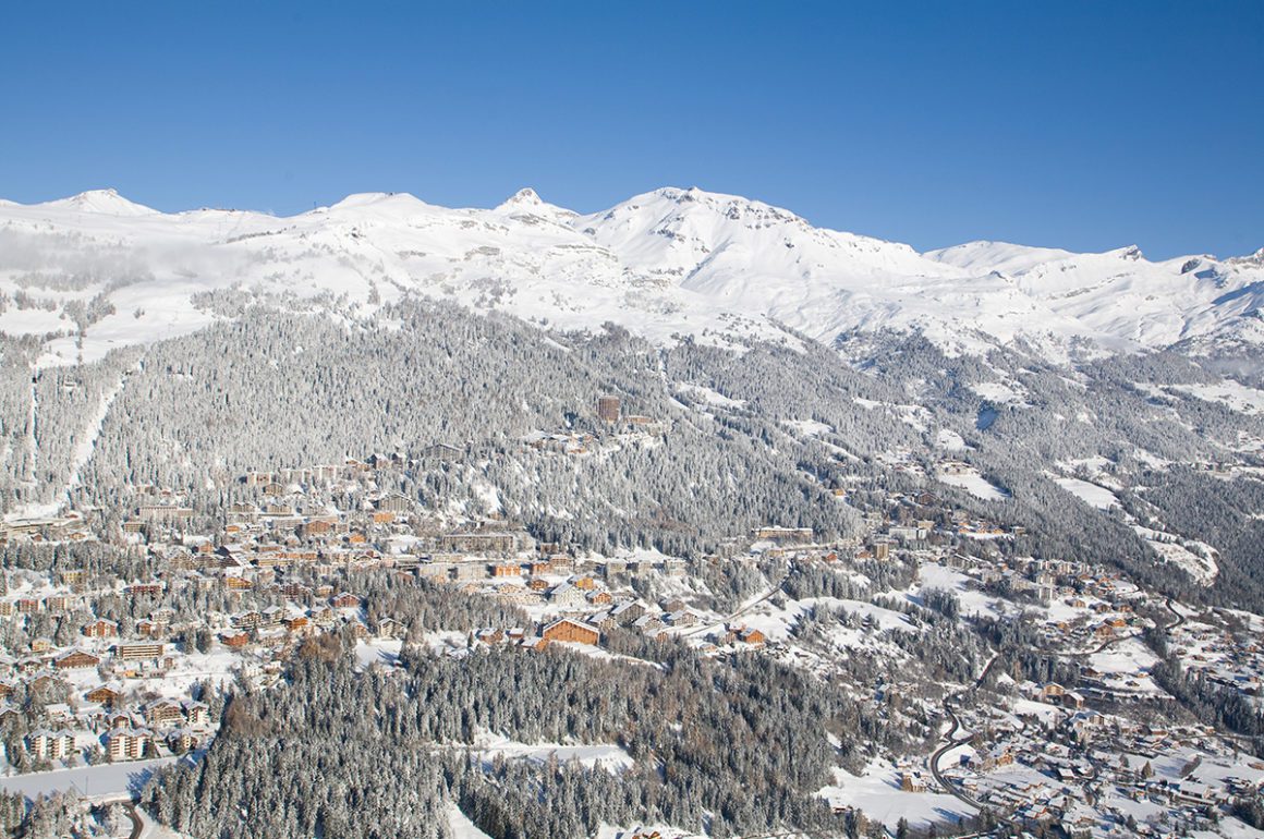 Panoramic image of alpine scene