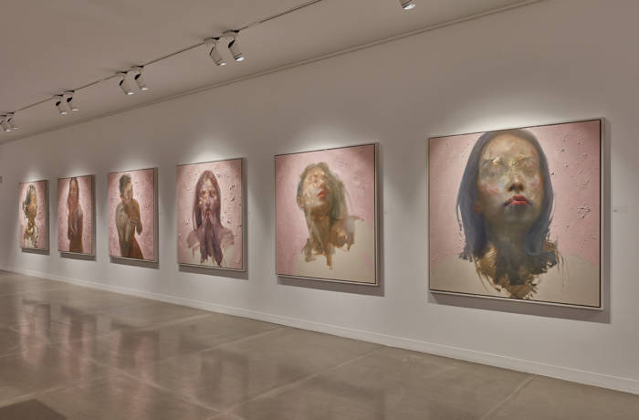 installation view of artworks on gallery wall