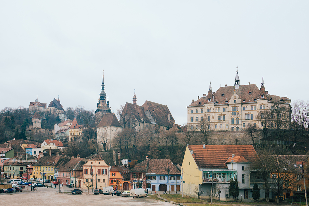 Small provincial town with old fashioned houses