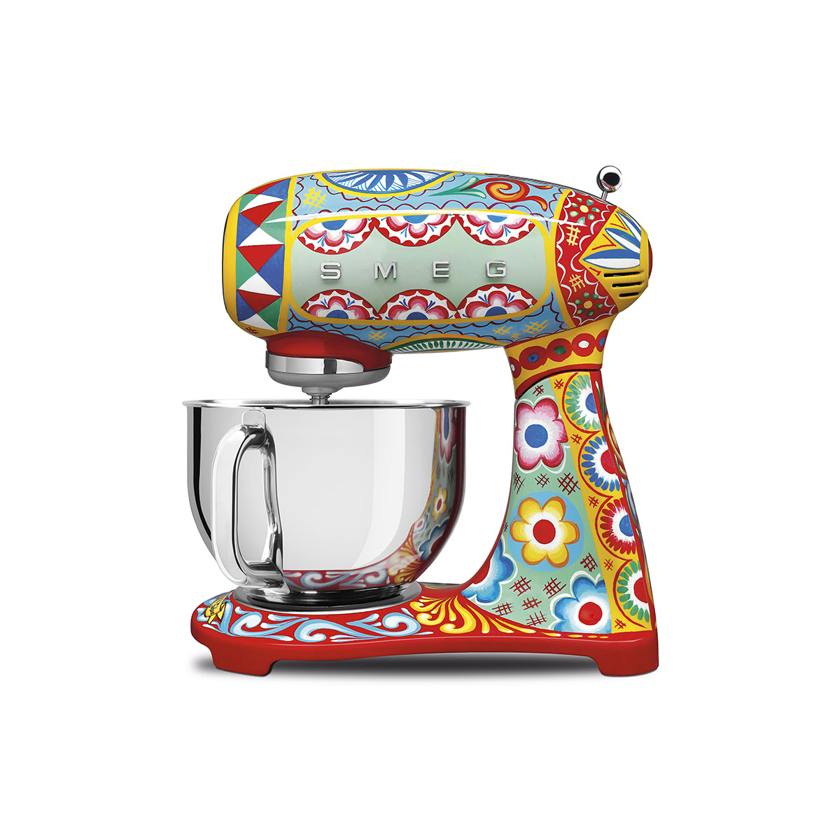 Contemporary mixer with colourful pattern