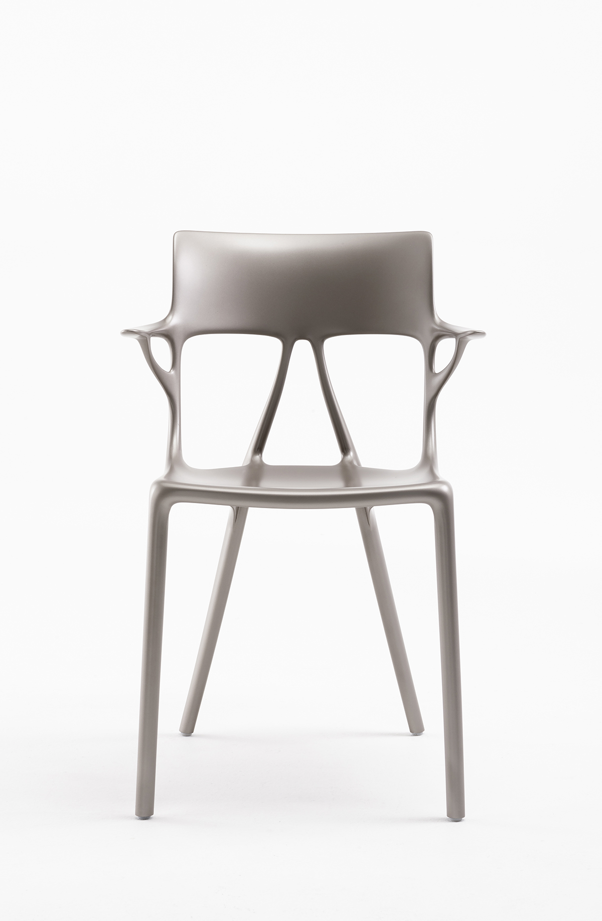 Contemporary plastic chair against white background
