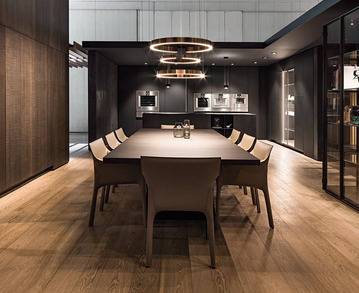 Showroom kitchen with contemporary interiors