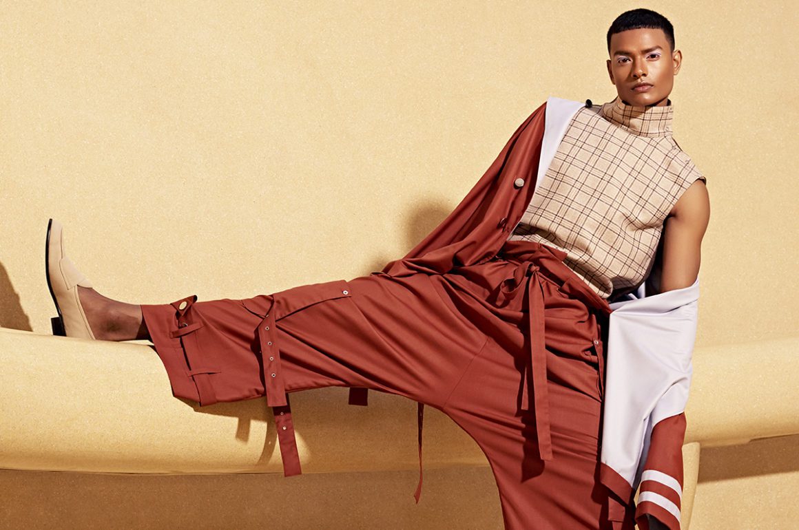 Man wearing slouchy outfit