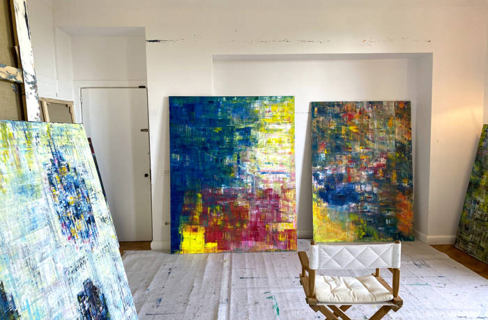 A view inside a painter's studio