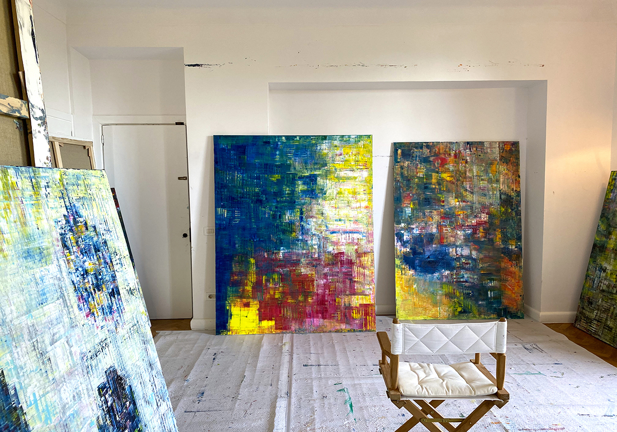 A view inside a painter's studio