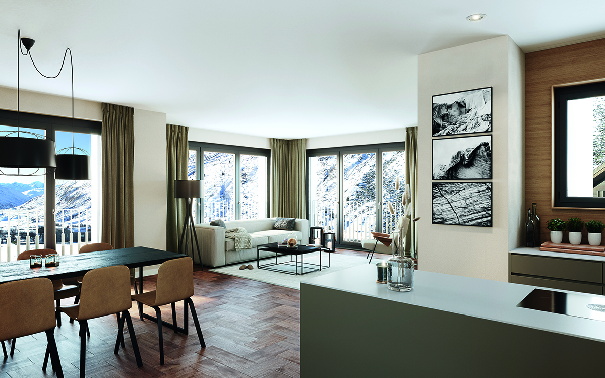 Alpine apartment with mountain views