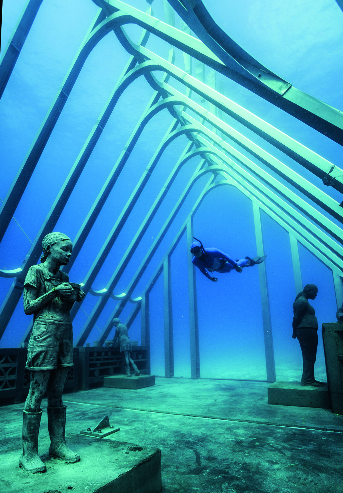 underwater greenhouse sculpture
