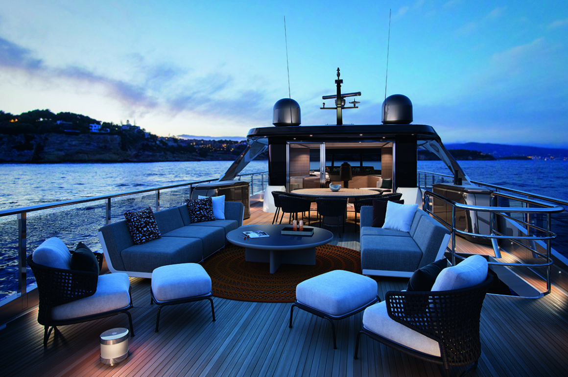 Exterior deck of yacht