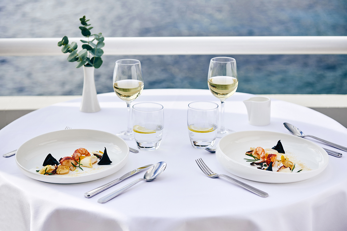 Table setting by the sea