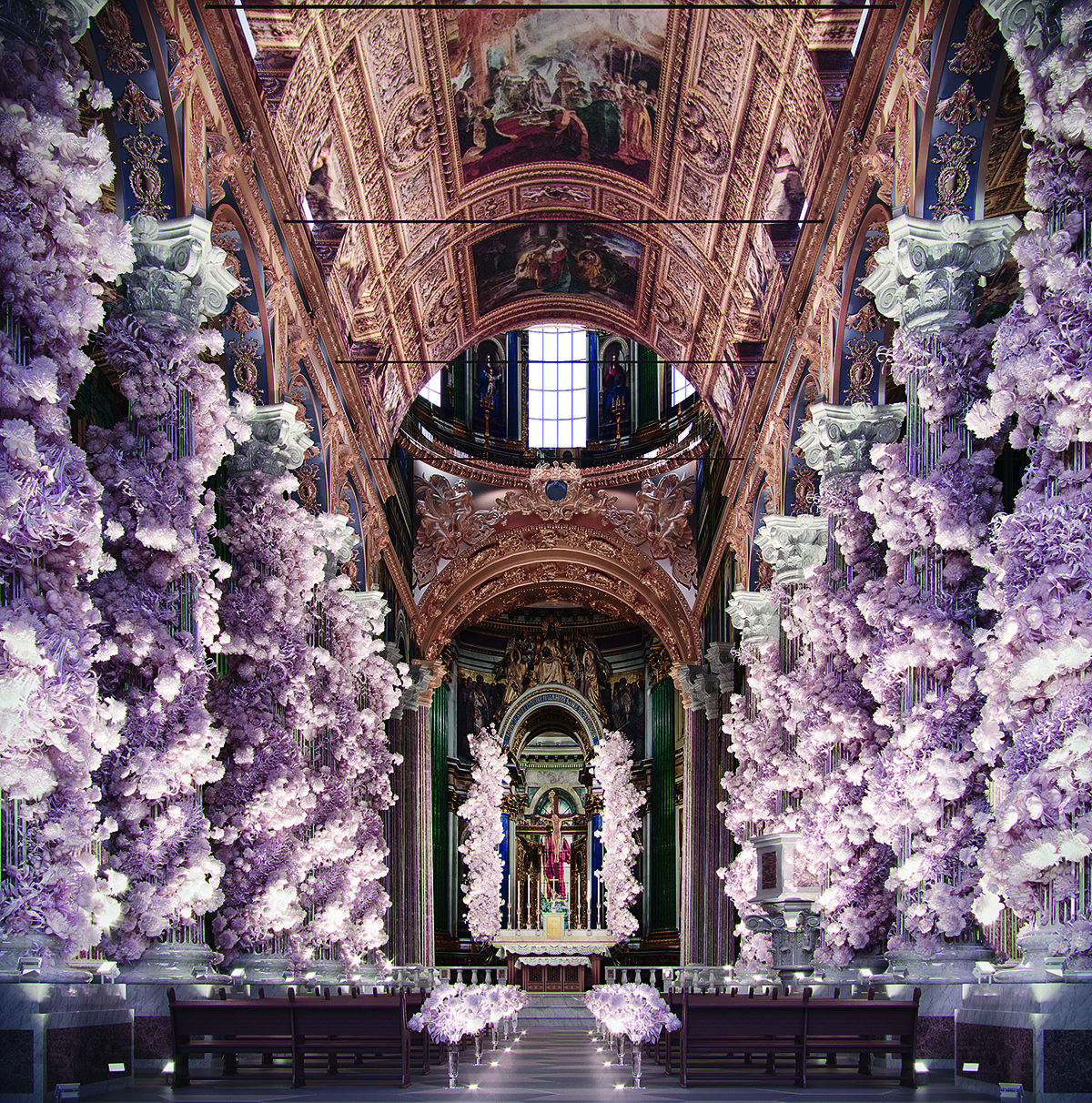 floral wedding display