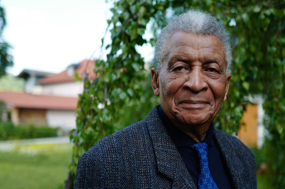 man outside in shirt and tie