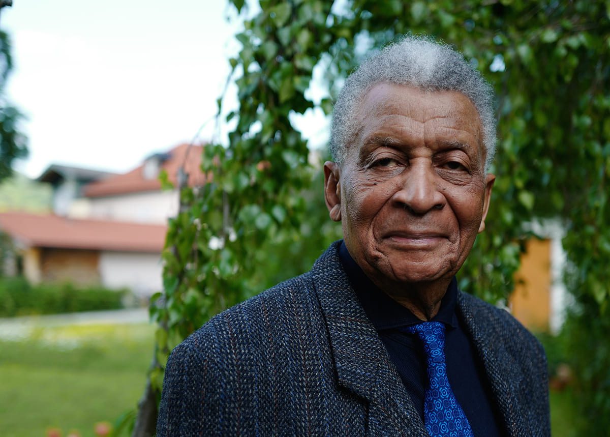 man outside in shirt and tie