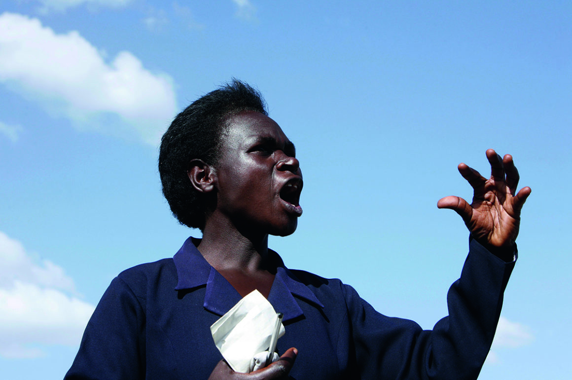 black woman shouting