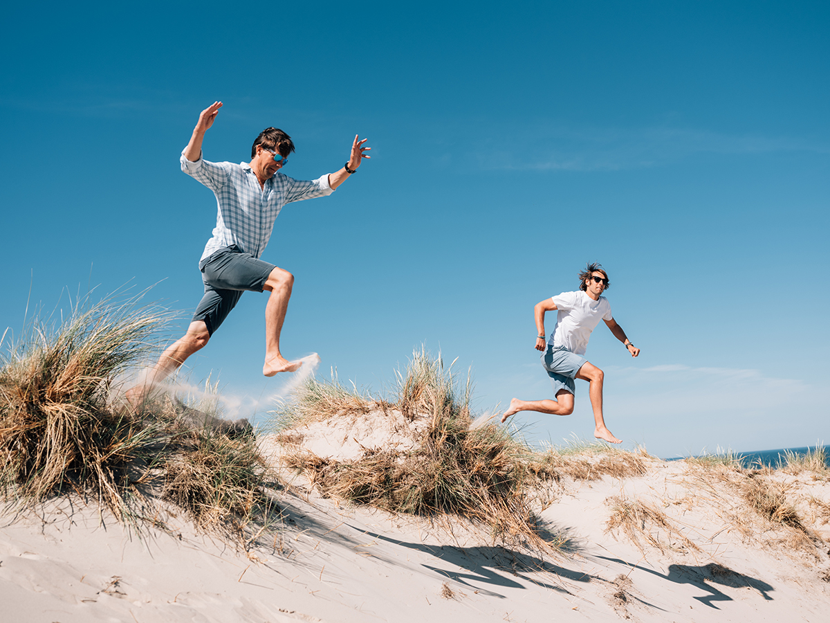 jumping off sand dunes