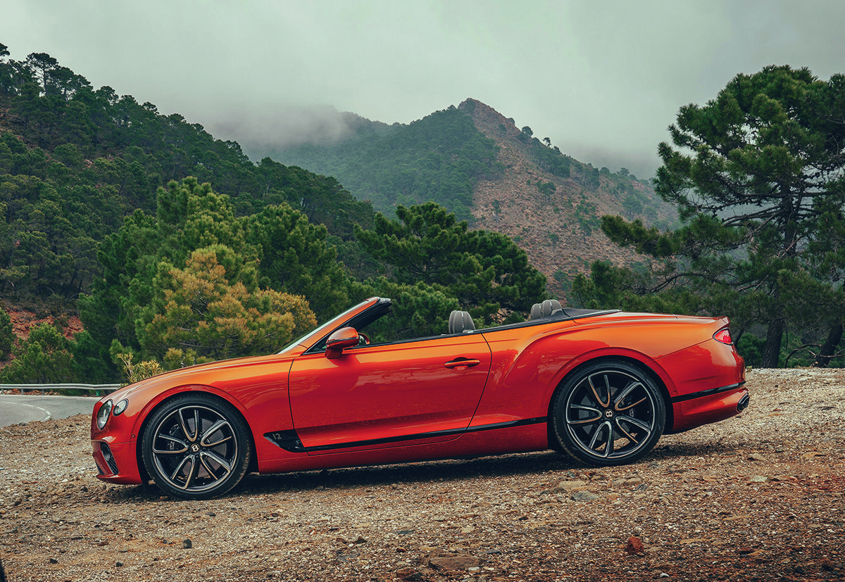 Orange convertible car