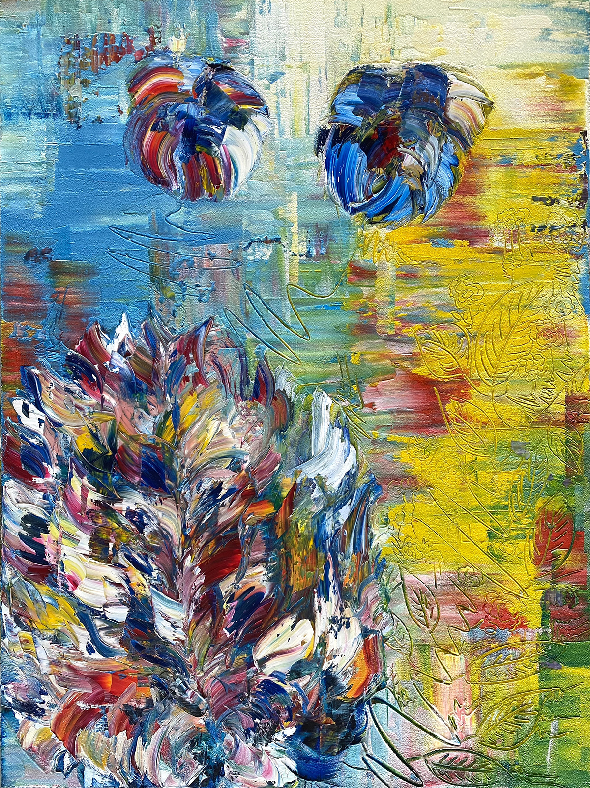 floral abstract painting