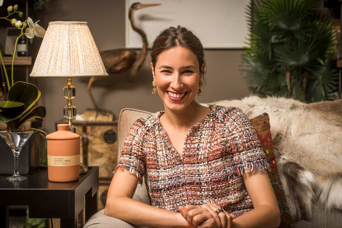 portrait of a woman in a living room