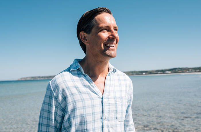 portrait of man on a beach