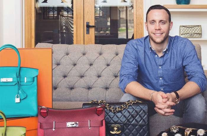 man with handbags and watches