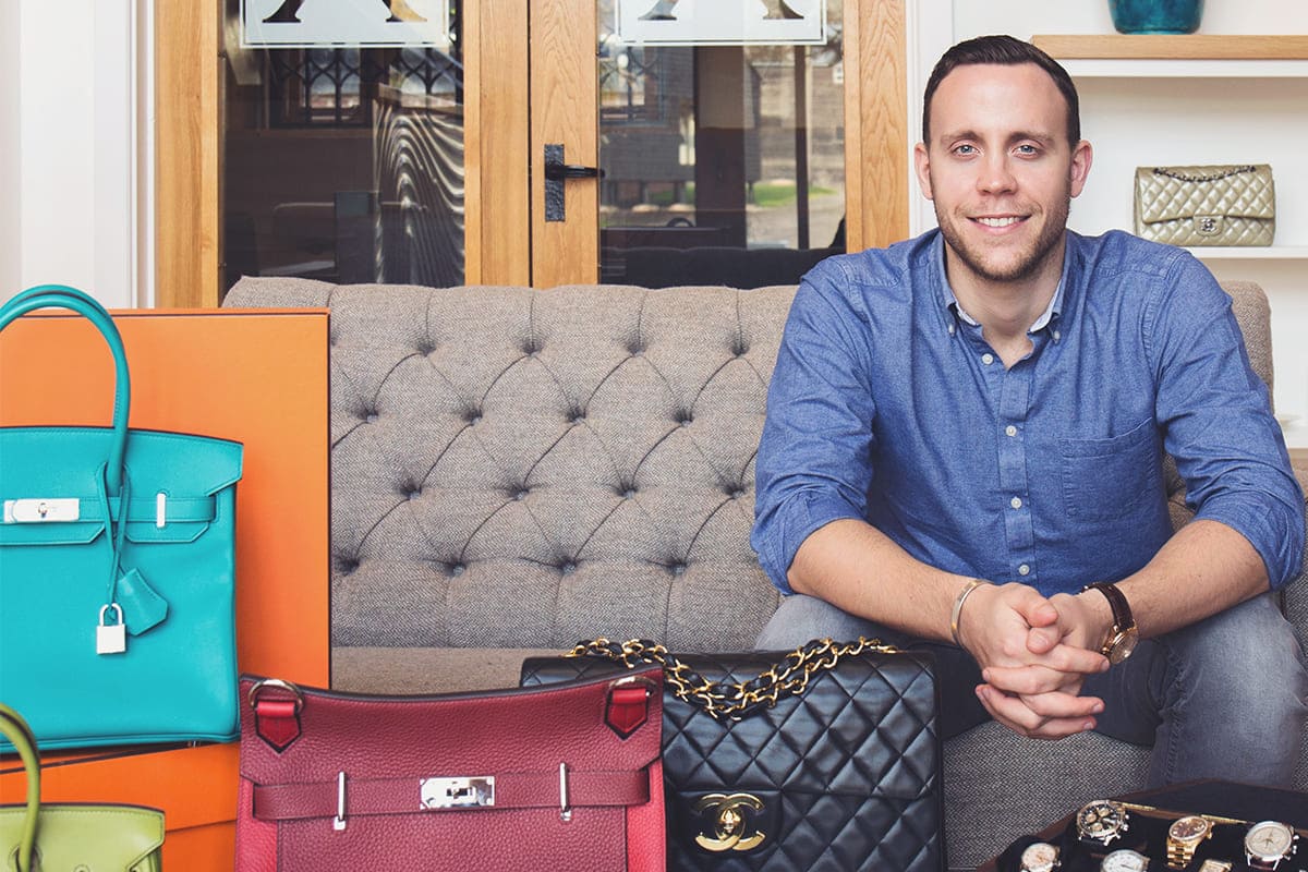 man with handbags and watches