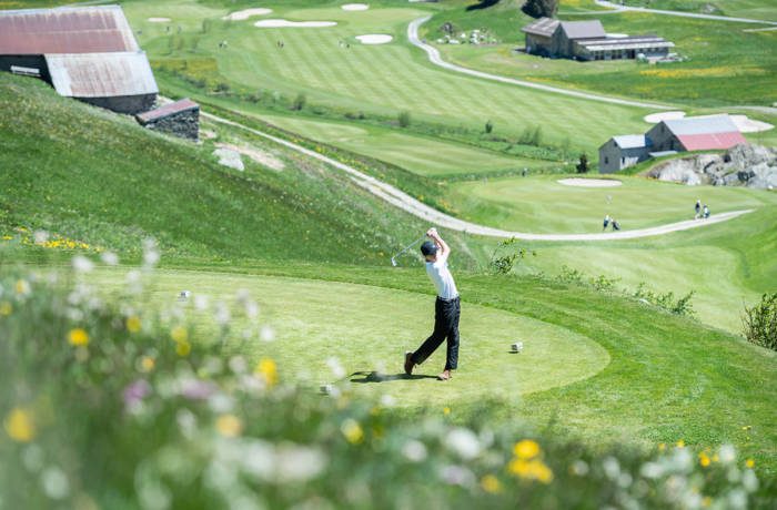 man playing golf