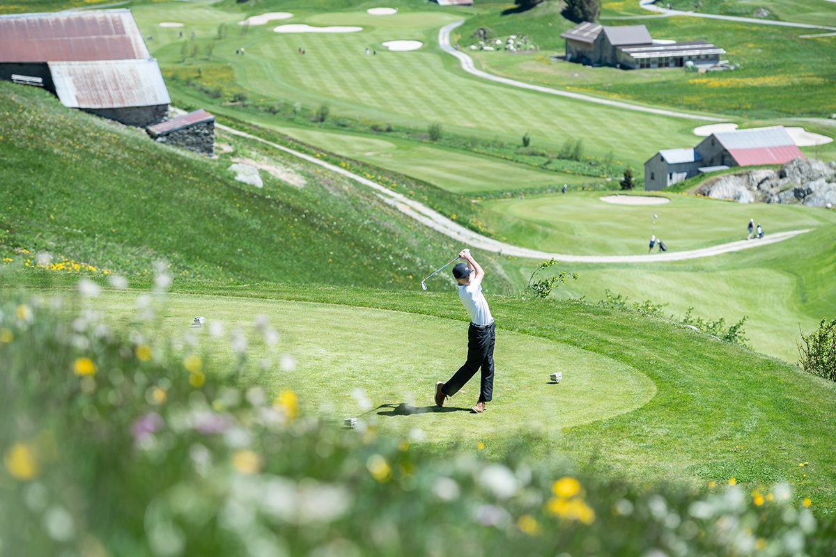 man playing golf