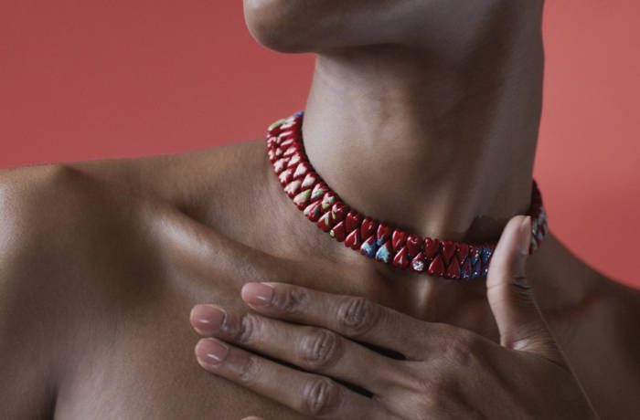 red choker necklace