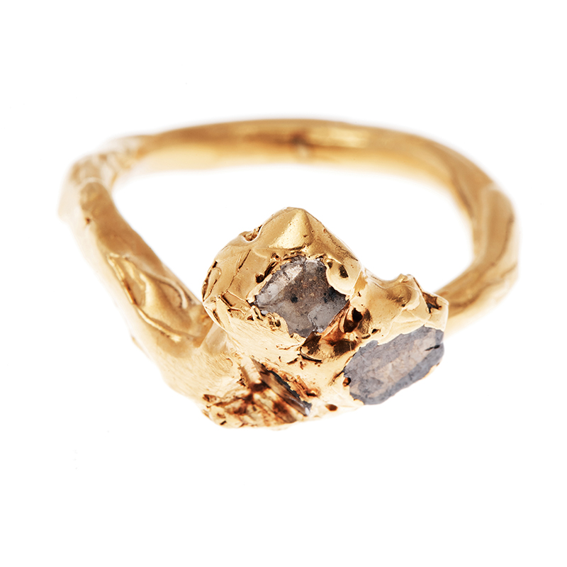 gold and crystal ring