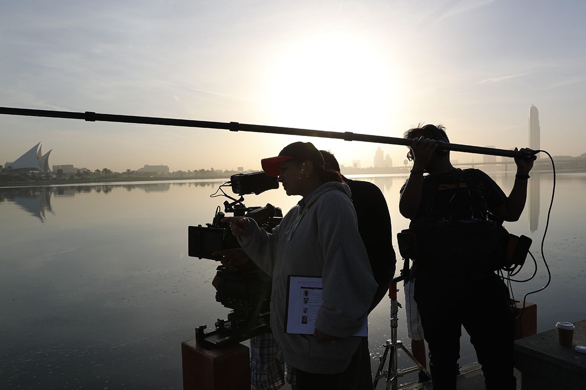 filming on a lake