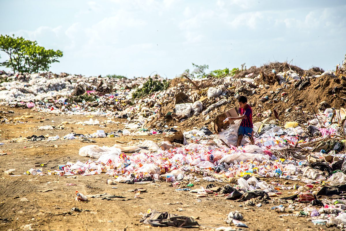 A garbage slum