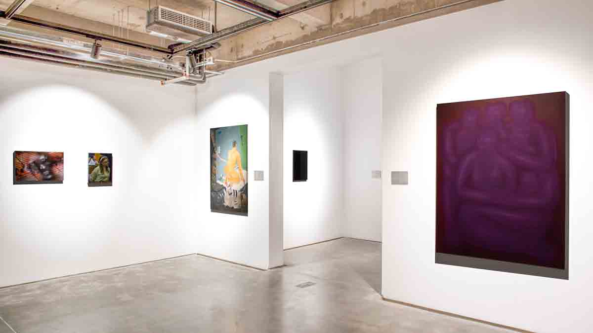 paintings on white walls