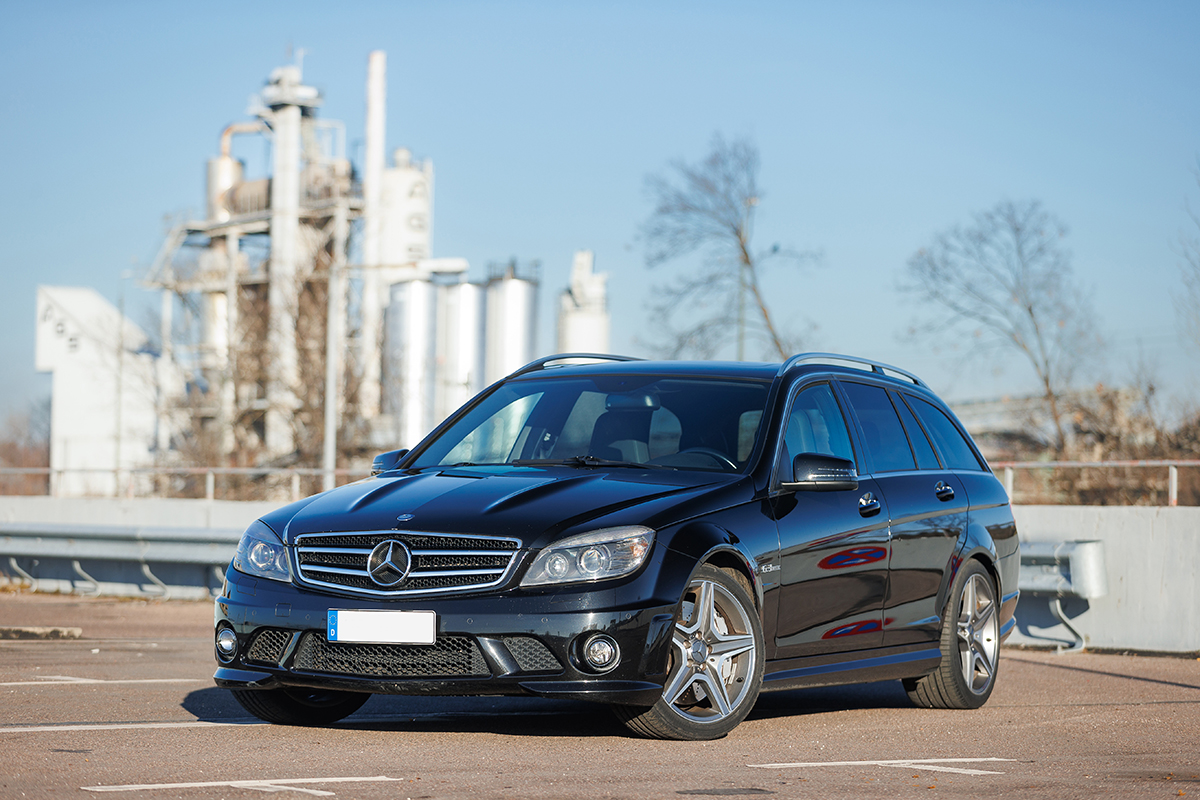 A black Mercedes-Benz