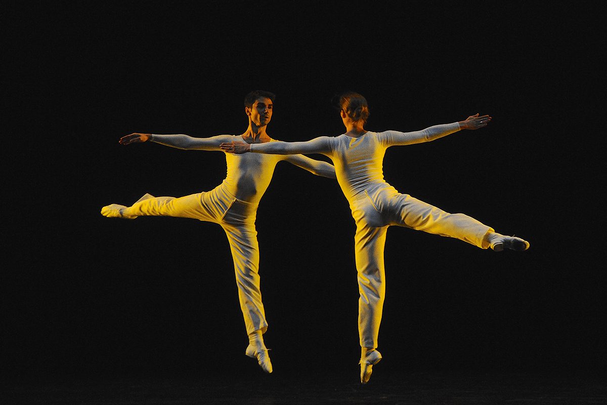 two people dancing in time with each other