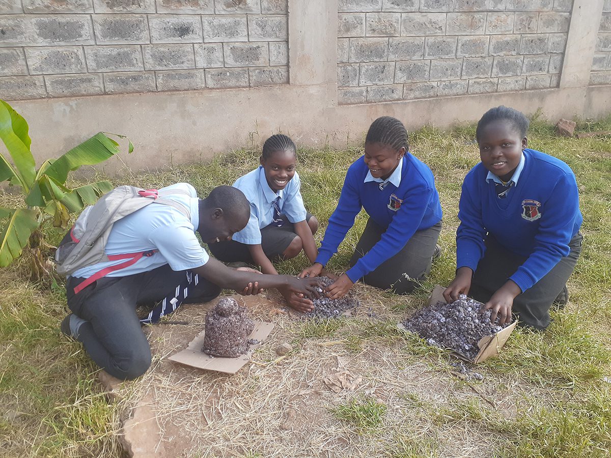 school children playing on the ground