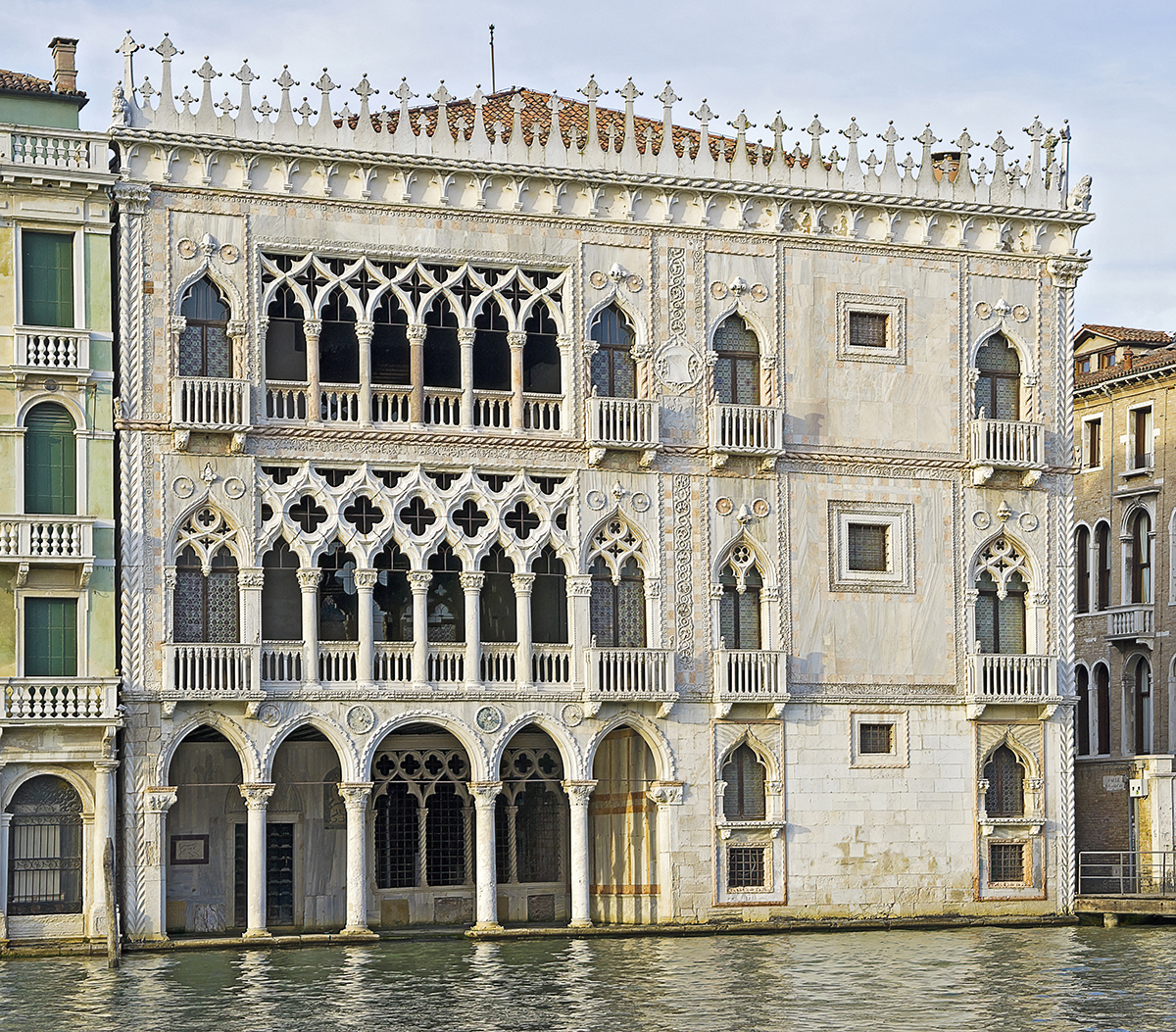 A building on a river