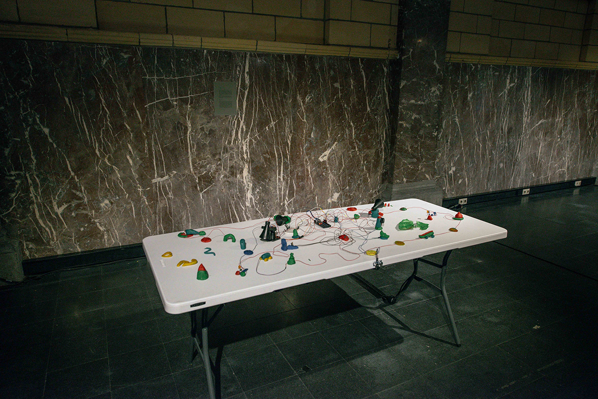 A table with trinkets on it 