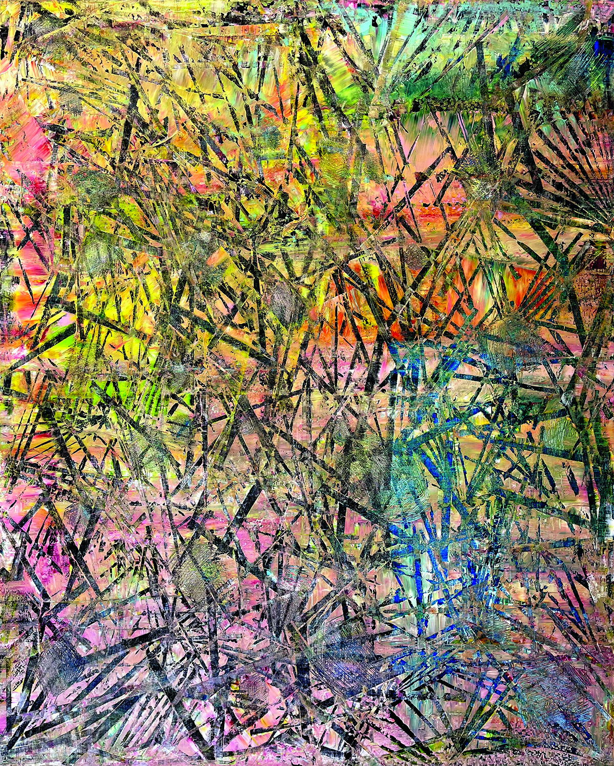 multicoloured scribbles on a canvas