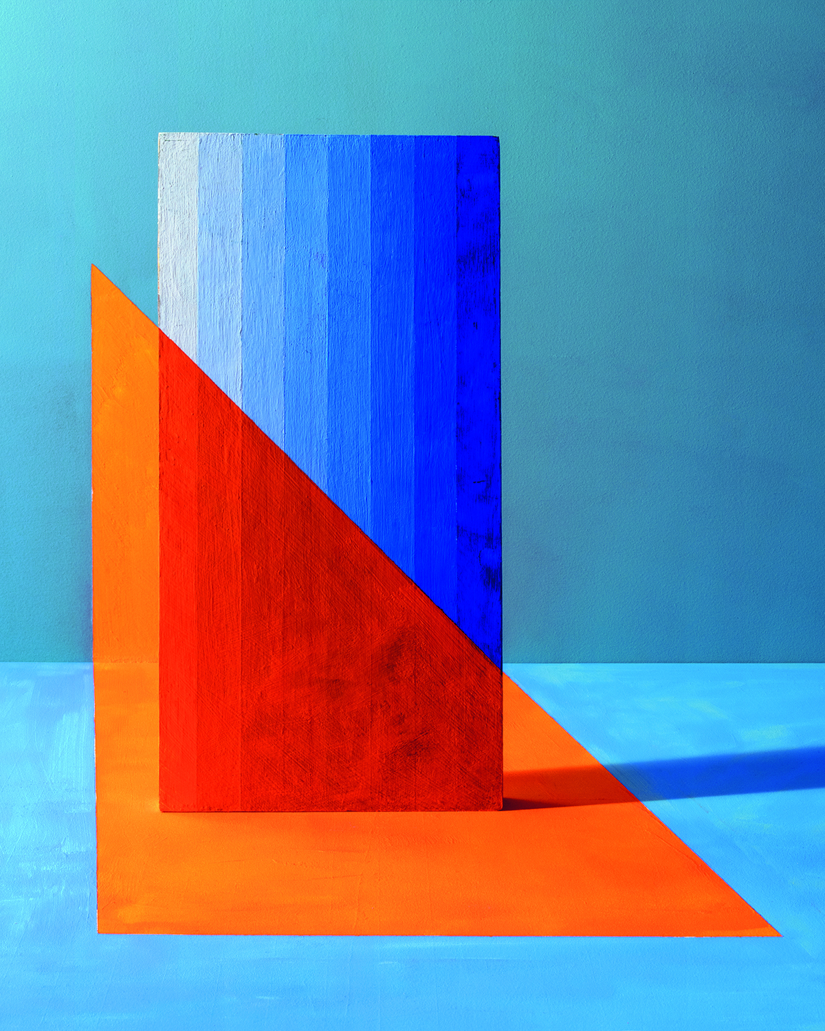blue and orange shapes in photograph 