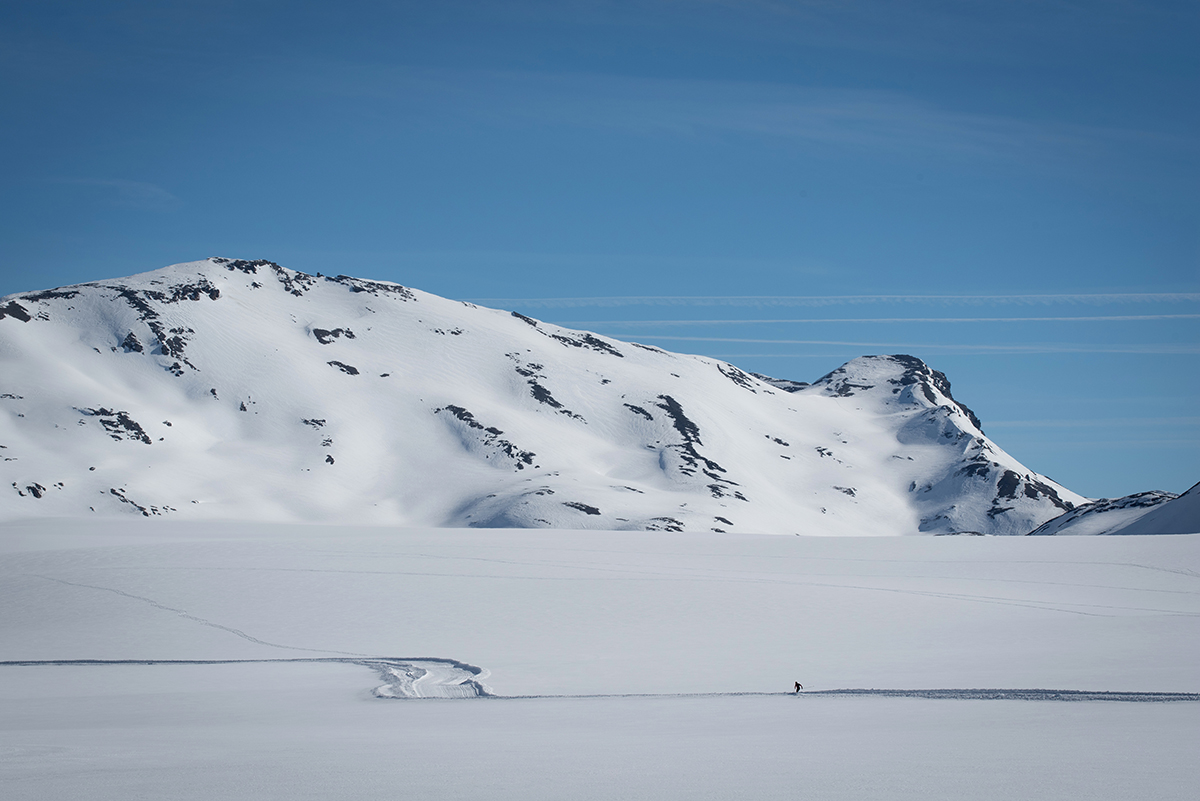 An untouched snow covered mountain