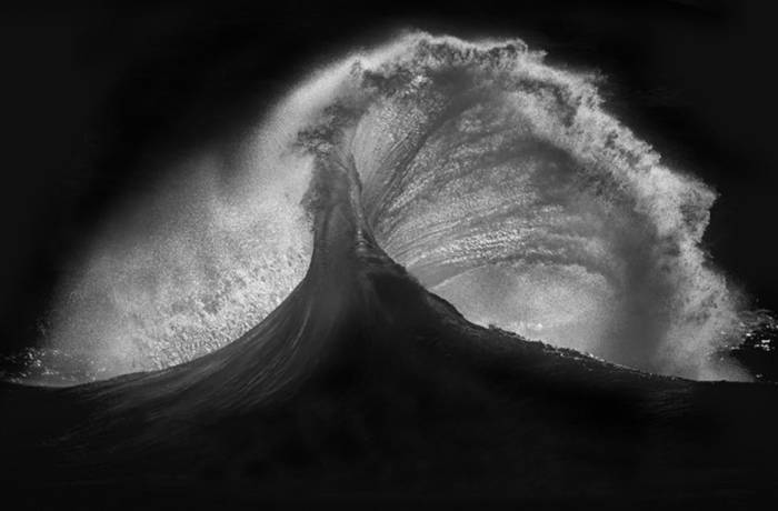 black and white wave