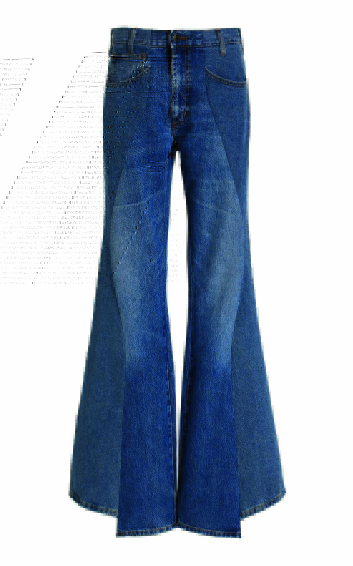 Wide leg blue jeans