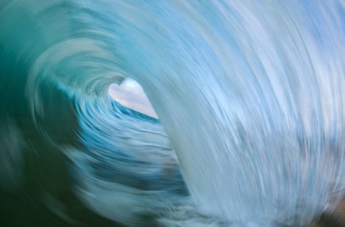 The inside of a wave