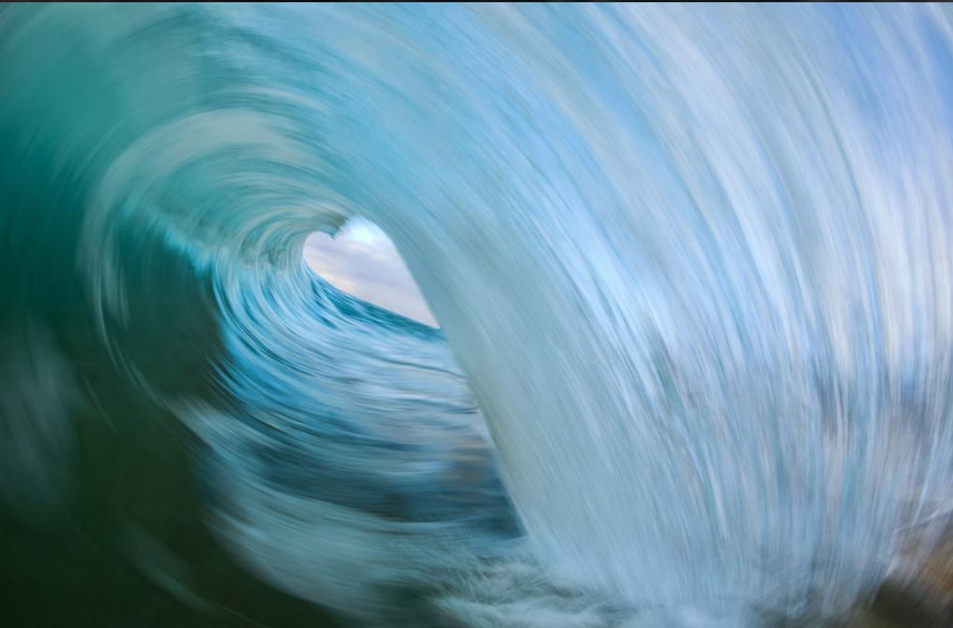 The inside of a wave