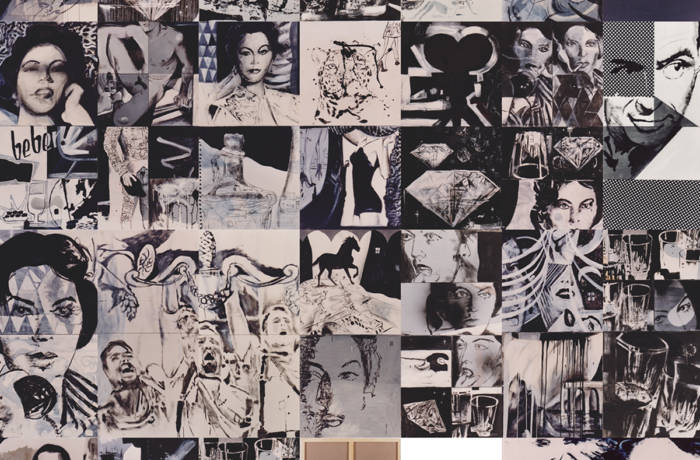 collage of black and white images