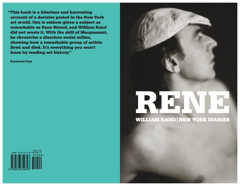 turquoise book cover and a black and white photo of a man's profile