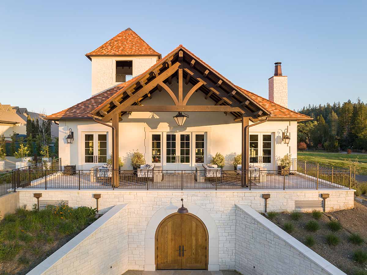 A house with a large terrace