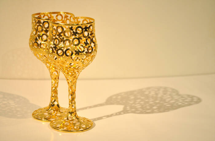 golden wine cups