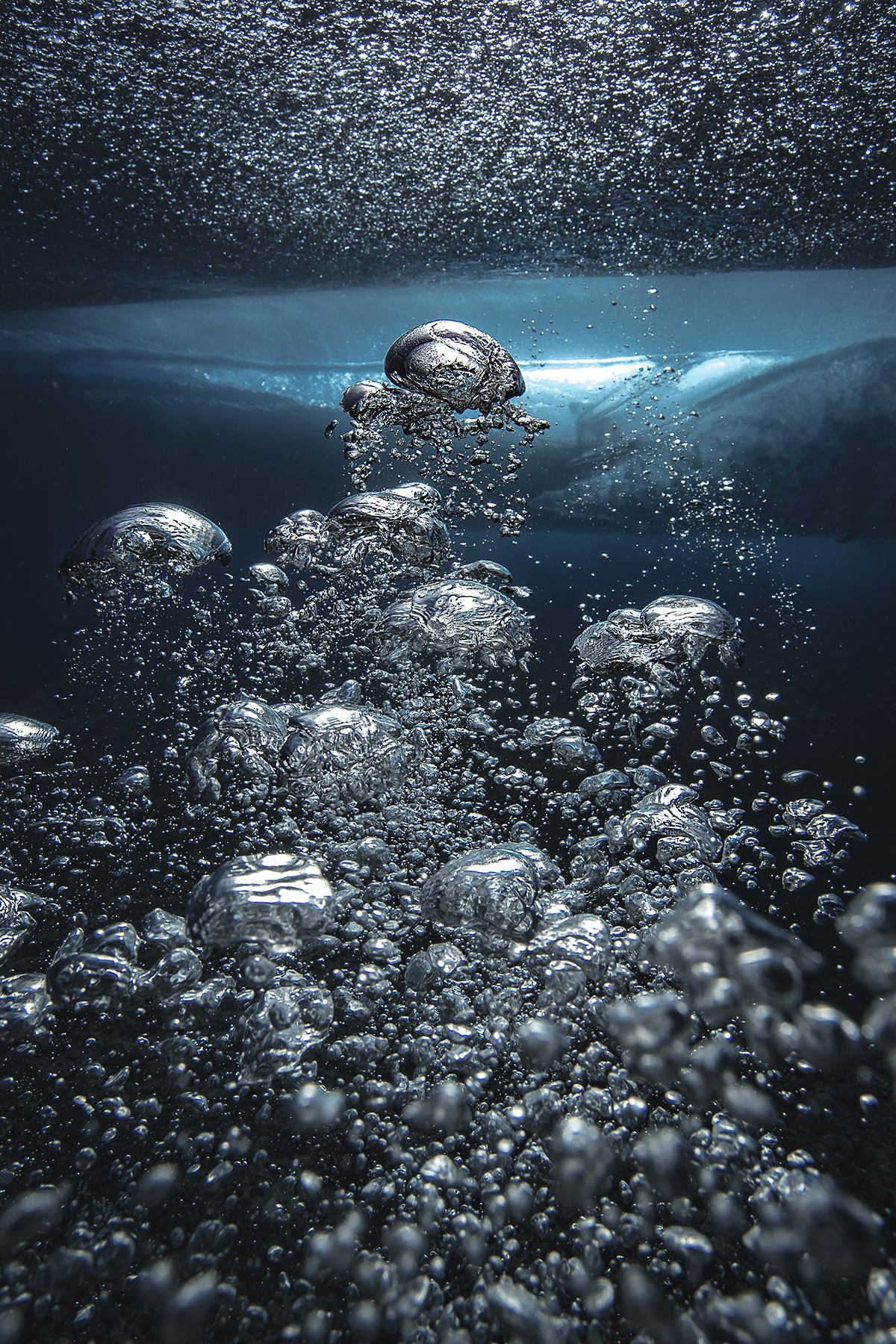 bubbles under the sea