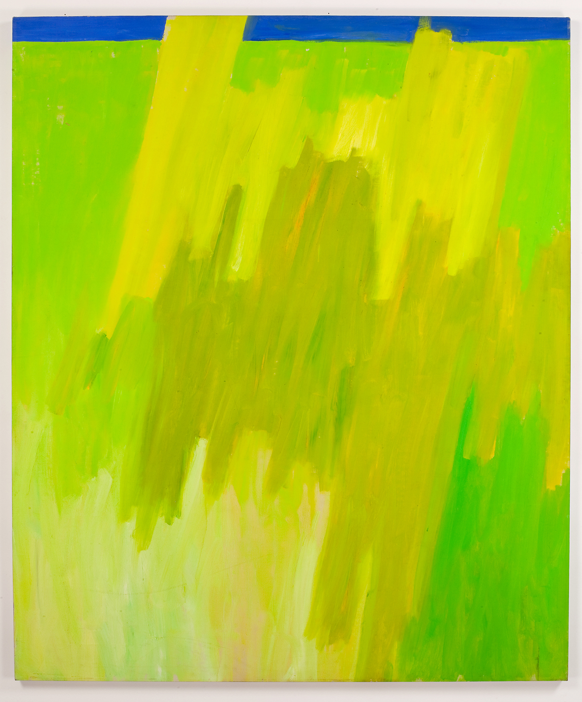 shades of green paint on a canvas